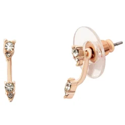 LC Lauren Conrad Rose Gold Tone Crystal Dainty Ear Jacket Earrings