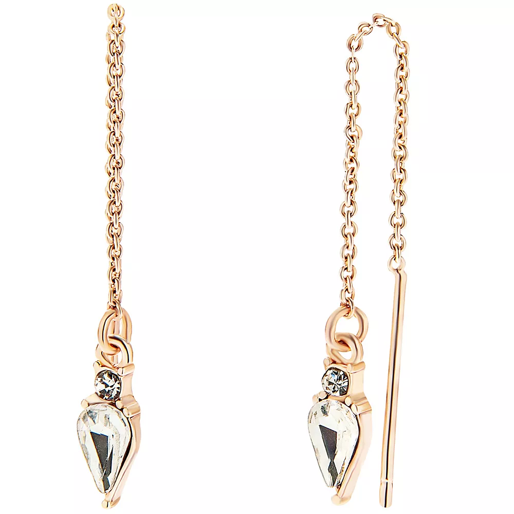 LC Lauren Conrad Rose Gold Tone Crystal Chain Threader Earrings 3 LC Lauren Conrad Rose Gold Tone Crystal Chain Threader Earrings