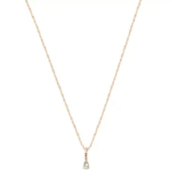 LC Lauren Conrad Rose Gold Tone Crystal Dainty Teardrop Pendant Necklace