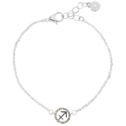 LC Lauren Conrad Silver Tone Crystal Sagittarius Zodiac Sign Bracelet