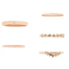LC Lauren Conrad Rose Gold Tone Clear Stone Multi Arched Ring Set -Fashion Women 5847350