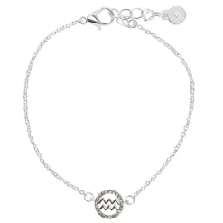 LC Lauren Conrad Silver Tone Crystal Aquarius Zodiac Sign Bracelet