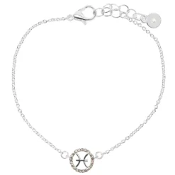 LC Lauren Conrad Silver Tone Crystal Pisces Zodiac Sign Bracelet