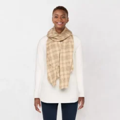 Women's LC Lauren Conrad Mini Plaid Scarf With Metallic Shine