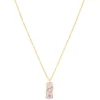 LC Lauren Conrad Gold Tone Crystal Taurus Enamel Rectangular Pendant Necklace -Fashion Women 5858554