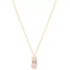 LC Lauren Conrad Gold Tone Crystal Cancer Enamel Rectangular Pendant Necklace -Fashion Women 5858557
