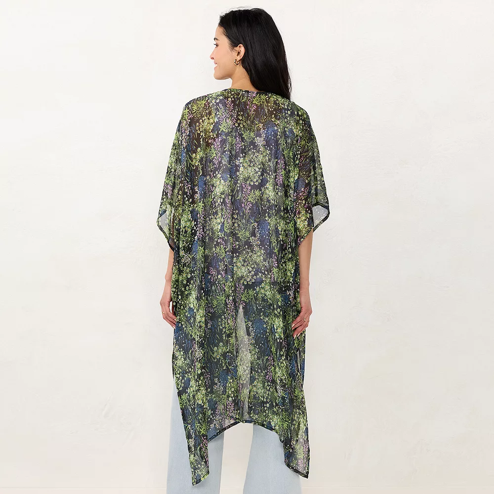 Women's LC Lauren Conrad Long Floral Print Ruana 4 Women's LC Lauren Conrad Long Floral Print Ruana - Image 2