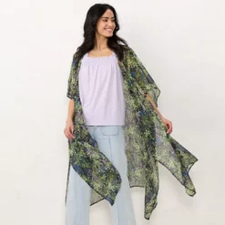 Fashion Women 14 Women's LC Lauren Conrad Long Floral Print Ruana