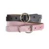 Women's LC Lauren Conrad 2-Pack Velvet & Bonded Leather Skinny Belt Set In Regular & Plus -Fashion Women 5889261 Black Pink Velvet