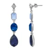 LC Lauren Conrad Tiered Gem Nickel Free Drop Earrings 2 LC Lauren Conrad Tiered Gem Nickel Free Drop Earrings -Fashion Women 5889568 Silver Tone Blue