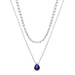 LC Lauren Conrad Two Row Teardrop Gem Pendant Nickel Free Necklace