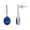 LC Lauren Conrad Large Gem Nickel Free Drop Earrings -Fashion Women 5889571 Silver Tone Blue