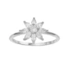 LC Lauren Conrad Silver Tone Crystal Flower Burst Nickel Free Ring -Fashion Women 5889572