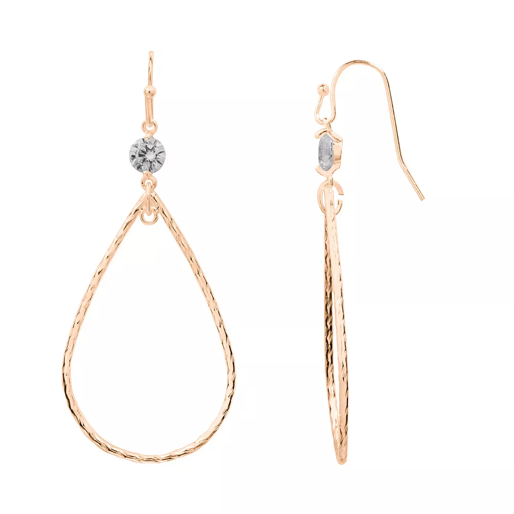 LC Lauren Conrad Rose Gold Toned Tiered Teardrop Nickel Free Earrings 3 LC Lauren Conrad Rose Gold Toned Tiered Teardrop Nickel Free Earrings