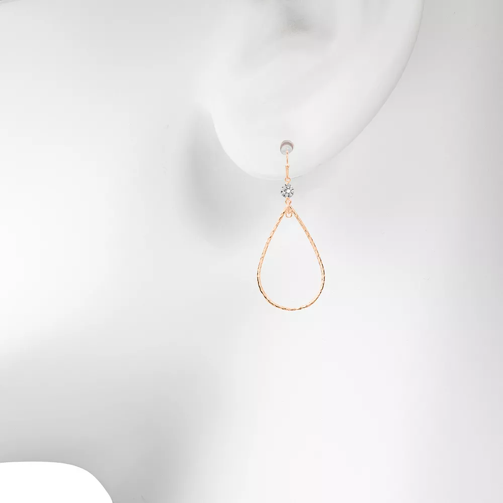 LC Lauren Conrad Rose Gold Toned Tiered Teardrop Nickel Free Earrings 4 LC Lauren Conrad Rose Gold Toned Tiered Teardrop Nickel Free Earrings - Image 2