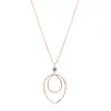 LC Lauren Conrad Rose Gold Tone Double Teardrop Long Nickel Free Pendant Necklace -Fashion Women 5889578