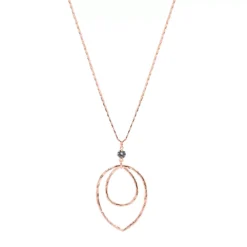 LC Lauren Conrad Rose Gold Tone Double Teardrop Long Nickel Free Pendant Necklace