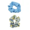 LC Lauren Conrad Blue Swiss Dot And Floral Scrunchie Set -Fashion Women 5899701