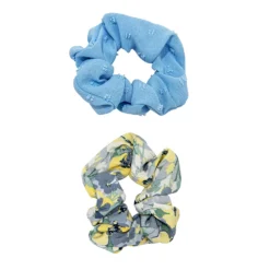 LC Lauren Conrad Blue Swiss Dot And Floral Scrunchie Set