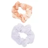 LC Lauren Conrad Blush Print And White Textured Scrunchie Set -Fashion Women 5899702