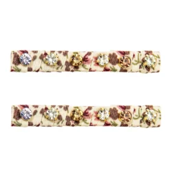 LC Lauren Conrad Floral Print Fabric And Rhinestone Clip Set