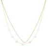 LC Lauren Conrad Gold Tone Two Row Chain With Simulated Vintage Pearl Necklace -Fashion Women 5900527