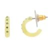LC Lauren Conrad Gold Tone Green Resin With Stones Mini J Hoop Earrings -Fashion Women 5905128