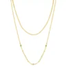 LC Lauren Conrad Gold Tone Dainty Green Stone Accented Two Row Necklace -Fashion Women 5905130