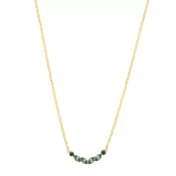 LC Lauren Conrad Gold Tone Short Green Stone Accented V Shaped Necklace