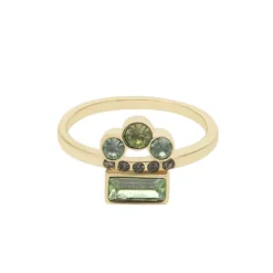 LC Lauren Conrad Gold Tone Green Stone Accented Ring