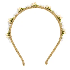 LC Lauren Conrad Simulated Pearl Blush Flower And Vines Headband