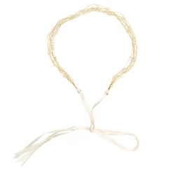 LC Lauren Conrad Multistrand Clear Bead Crown And White Tie