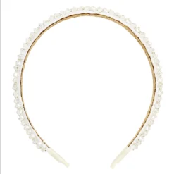 LC Lauren Conrad White Clear Beaded Headband