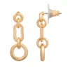 LC Lauren Conrad Gold Tone Mismatched Link Nickel Free Drop Earrings -Fashion Women 5906570