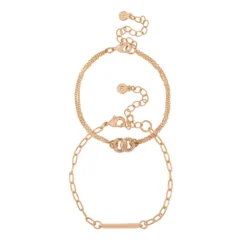 LC Lauren Conrad Gold Tone Chain Link Nickel Free Bracelet Set