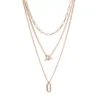 LC Lauren Conrad Gold Tone Three Row Metal Link Nickel Free Toggle Necklace -Fashion Women 5906703