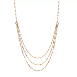 LC Lauren Conrad Gold Tone Three Row Nickel Free Chain Necklace