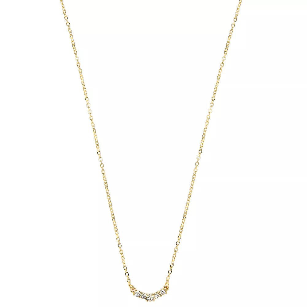 LC Lauren Conrad Gold Tone Dainty Stone Bar Necklace 3 LC Lauren Conrad Gold Tone Dainty Stone Bar Necklace