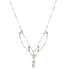 LC Lauren Conrad Silver Tone Chain Tiered With Stone Accents Necklace 2 LC Lauren Conrad Silver Tone Chain Tiered With Stone Accents Necklace -Fashion Women 5906768