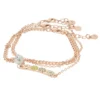 LC Lauren Conrad Rose Gold Tone Multi Floral Enamel And Pearl Bracelet Set -Fashion Women 5906788