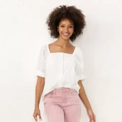 Women's LC Lauren Conrad Squareneck Puff Sleeve Top