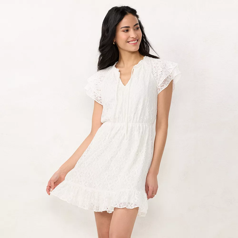 Women's LC Lauren Conrad Double Ruffle Sleeve Fit & Flare Dress 3 Women's LC Lauren Conrad Double Ruffle Sleeve Fit & Flare Dress