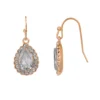 LC Lauren Conrad Rose Gold Tone Teardrop Nickel Free Halo Drop Earrings -Fashion Women 5989709