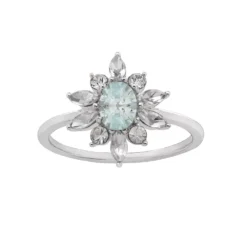 LC Lauren Conrad Silver Tone Nickel Free Oval Flower Ring