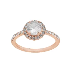 LC Lauren Conrad Rose Gold Tone Nickel Free Round Halo Ring