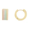 LC Lauren Conrad Gold Tone Multicolor Enamel Chunky Hoop Earrings -Fashion Women 6043760
