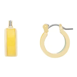 LC Lauren Conrad Gold Tone Yellow & Blue Enamel Huggie Hoop Earrings
