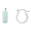 LC Lauren Conrad Silver Tone Blue & Green Enamel Huggie Hoop Earrings -Fashion Women 6043765