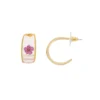 LC Lauren Conrad Gold Tone Pressed Flower Huggie J Hoop Earrings 1 LC Lauren Conrad Gold Tone Pressed Flower Huggie J Hoop Earrings -Fashion Women 6044903