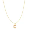 LC Lauren Conrad Gold Tone Pressed Flower Initial "C" Pendant Necklace -Fashion Women 6044911